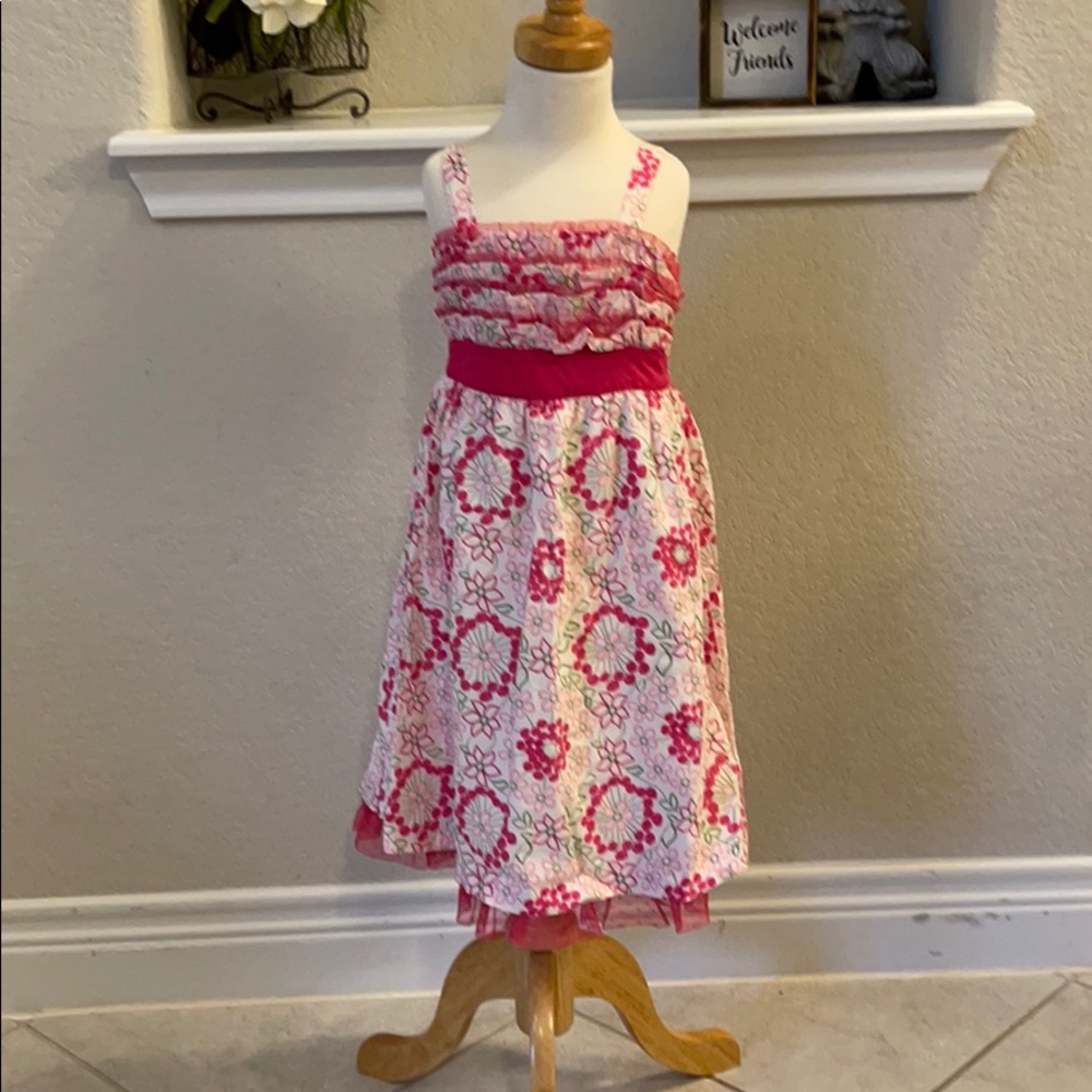 Girls Pink Ruffled Sundress